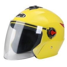 BYB 709 Electric Motorcycle Men And Women Universal Four Seasons Riding Half Helmet(Yellow (Transparent Anti-fog Lens))