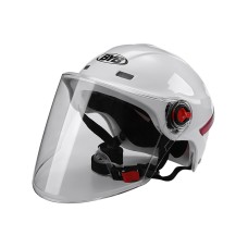 BYB X-206 Electric Motorcycle Men And Women Riding Motorcycle Safety Helmet, Specification: Transparent Long Lens(White)