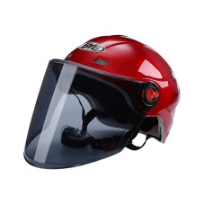 BYB X-206 Electric Motorcycle Men And Women Riding Motorcycle Safety Helmet, Specification: Tea Color Long Lens(Purple Red)