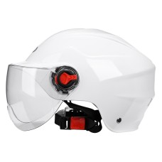 BYB 207 Men And Women Electric Motorcycle Adult Helmet Universal Hard Hat, Specification: Transparent Short Lens(White)