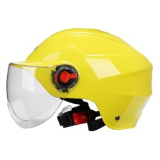 BYB 207 Men And Women Electric Motorcycle Adult Helmet Universal Hard Hat, Specification: Transparent Short Lens(Yellow)