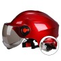 BYB 207 Men And Women Electric Motorcycle Adult Helmet Universal Hard Hat, Specification: Tea Color Short Lens(Red)