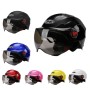 BYB 207 Men And Women Electric Motorcycle Adult Helmet Universal Hard Hat, Specification: Tea Color Short Lens(Blue)