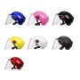 BYB 207 Men And Women Electric Motorcycle Adult Helmet Universal Hard Hat, Specification: Transparent Long Lens(Pink)