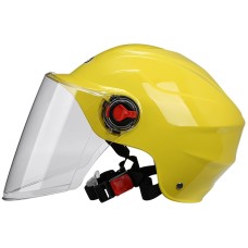 BYB 207 Мужчины и женщины электрический мотоцикл для взрослых шлема Универсальная каскака, спецификация: прозрачная длинная линза (желтый)