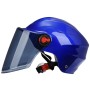 BYB 207 Men And Women Electric Motorcycle Adult Helmet Universal Hard Hat, Specification: Tea Color Long Lens(Blue)