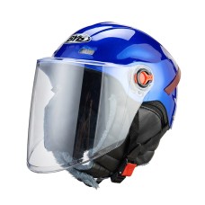 BYB W-266 Four Seasons Men And Women Universal Helmet Electric Motorcycle Anti-Fog Keep Warm Protective Cap, Specification: Transparent Lens(Blue)