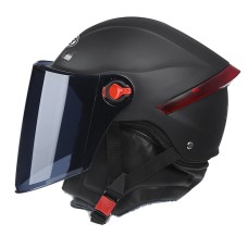 BYB W-266 Four Seasons Men And Women Universal Helmet Electric Motorcycle Anti-Fog Keep Warm Protective Cap, Specification: Tea Color Lens(Matt Black)