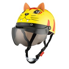 BYB 810 Children Cartoon Electric Motorcycle Helmet, Specification: Tea Color Short Lens(Summer Tiger)