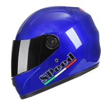 BYB 858A Motorcycle Full-Handed Keep Warm Anti-Fog Helmet, Specification: Tea Color Lens(Blue)