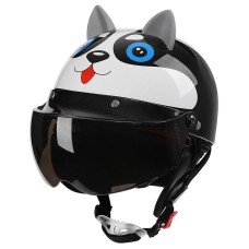 BYB 820 Дети четыре сезона универсальный мультипликационный электрический мотоцикл шлем, спецификация: Короткий линз чая (Четыре сезона Black Dog)