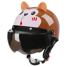 BYB 820 Дети четыре сезона универсальный мультипликационный электрический мотоцикл шлем, спецификация: Короткий линз чая (Four Seasons Brown Monkey)