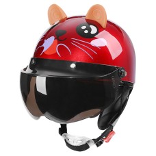 BYB 820 Дети четыре сезона универсальный мультипликационный мотоцикл -шлем, спецификация: Короткий линз чая (Four Seasons Red Mice)