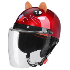 BYB 820 Children Four Seasons Universal Cartoon Electric Motorcycle Helmet, Specification: Transparent Long Lens(Four Seasons Red Mice)