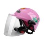 BYB X-201 Children Cartoon Helmet Electric Car Protective Cap, Specification: Transparent Lens(Pink Bubble Crab)