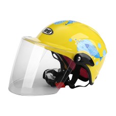 BYB X-201 Children Cartoon Helmet Electric Car Protective Cap, Specification: Transparent Lens(Lemon Yellow Bubble Fish)