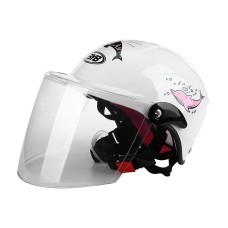 BYB X-2011 Carty Cartoon Helmet Electric Car Защитная крышка, спецификация: прозрачная линза (белый дельфин)