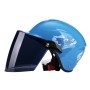 BYB X-201 Children Cartoon Helmet Electric Car Protective Cap, Specification: Tea Color Lens(Royal Blue Shark)