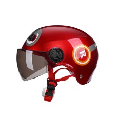NIUMAI NM837 Children Lightweight Riding Safety Hat Electric Bike Helmet With Tea Color Lens(Red)