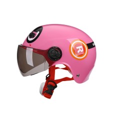 NIUMAI NM837 Children Lightweight Riding Safety Hat Electric Bike Helmet With Tea Color Lens(Pink)