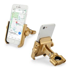 Motorcycle Handlebar Aluminum Alloy Phone Bracket, Suitable for 4-6 inch Device(Gold)