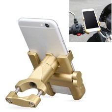 Motorcycle Handlebar Aluminum Alloy Phone Bracket, Suitable for 60-100mm Device(Gold)