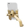 Motorcycle Rear View Mirror Aluminum Alloy Phone Bracket, Suitable for 60-100mm Device(Gold)