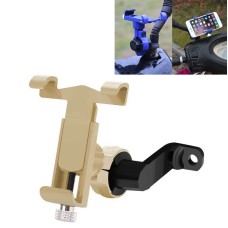 360 Degree Rotatable Aluminum Alloy Phone Bracket for Electric Car / Motorcycle, Suitable for 50-100mm Device(Gold)