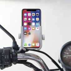 Мотоциклетный алюминиевый сплав Quick Release Cracket держателя мобильного телефона, версия зеркала заднего вида (серебро)