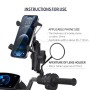 ZH-1558B1 Motorcycle Rear Mirror X-shape Aluminum Alloy Phone Holder