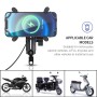 ZH-1558B2 Motorcycle Rear Mirror X-shape Aluminum Alloy Qi Wireless Charging Phone Holder