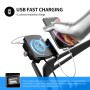 ZH-19414A2 M9 Motorcycle 2 in 1 Wireless + USB Charging Mobile Phone Bracket, Rearview Mirror Type