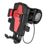 hoco CA73 One-button Bicycle / Motorcycle Universal Bracket Phone Mount(Black Red)