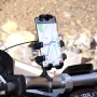 WUPP CS-1098A1 Motorcycle Aluminum Alloy Eight-jaw Mobile Phone Charging Holder with Switch(Black)