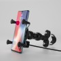 WUPP CS-1133B1 Motorcycle Four-claw X Shape Adjustable Rechargeable Mobile Phone Holder Bracket, Double Tap Buckle Version