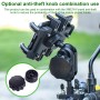 M10 Bolt Ball-Head Motorcycle Multi-function Eight-jaw Aluminum Phone Navigation Holder Bracket with Anti-theft Knobs