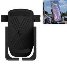 CS-1066B1 Motorcycle Aluminum Alloy Mobile Phone Holder Bracket with Charging Function, Mirror Holder Version (Black)