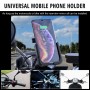 CS-1066B1 Motorcycle Aluminum Alloy Mobile Phone Holder Bracket with Charging Function, Mirror Holder Version (Black)