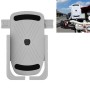 CS-1066B2 Motorcycle Aluminum Alloy Mobile Phone Holder Bracket with Charging Function, Mirror Holder Version(Silver)