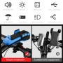 Multifunction 4  in 1 Phone Holder Bicycle Bell Power Bank  Cycling Lamp Flashlight(Black)
