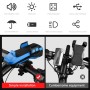 Multifunction 4  in 1 Phone Holder Bicycle Bell Power Bank  Cycling Lamp Flashlight(Blue)