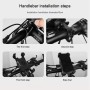 Electric Bicycle Mobile Phone Holder Can Be Rotated 360-degree Mobile Phone Holder Four-way Adjustment Bracket for Motorcycle, Style:Handlebars(Black)