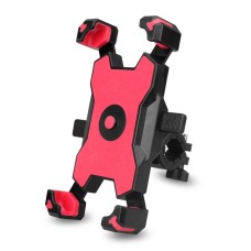 Electric Bicycle Mobile Phone Holder Can Be Rotated 360-degree Mobile Phone Holder Four-way Adjustment Bracket for Motorcycle, Style:Handlebars(Red)
