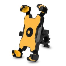 Electric Bicycle Mobile Phone Holder Can Be Rotated 360-degree Mobile Phone Holder Four-way Adjustment Bracket for Motorcycle, Style:Handlebars(Yellow)