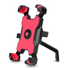 Electric Bicycle Mobile Phone Holder Can Be Rotated 360-degree Mobile Phone Holder Four-way Adjustment Bracket for Motorcycle, Style:Rearview Mirrors(Red)