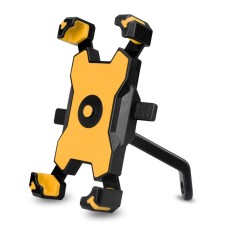Electric Bicycle Mobile Phone Holder Can Be Rotated 360-degree Mobile Phone Holder Four-way Adjustment Bracket for Motorcycle, Style:Rearview Mirrors(Yellow)