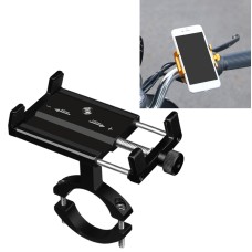 2 PCS Aluminum Alloy Bicycle Mobile Phone Holder Motorcycle Mobile Phone Navigation Bracket Electric Motorcycle Hand Rack(Black (Handlebar Style))