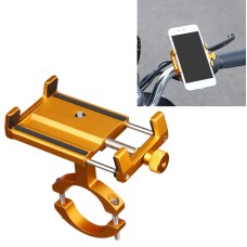 2 PCS Aluminum Alloy Bicycle Mobile Phone Holder Motorcycle Mobile Phone Navigation Bracket Electric Motorcycle Hand Rack(Gold (Handlebar Style))