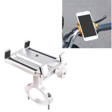 2 PCS Aluminum Alloy Bicycle Mobile Phone Holder Motorcycle Mobile Phone Navigation Bracket Electric Motorcycle Hand Rack(Silver (Handlebar Style))