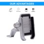 Bicycle Riding Navigation Mobile Phone Holder Motorcycle Car Aluminum Alloy Mobile Phone Holder(Rearview Mirror Silver)